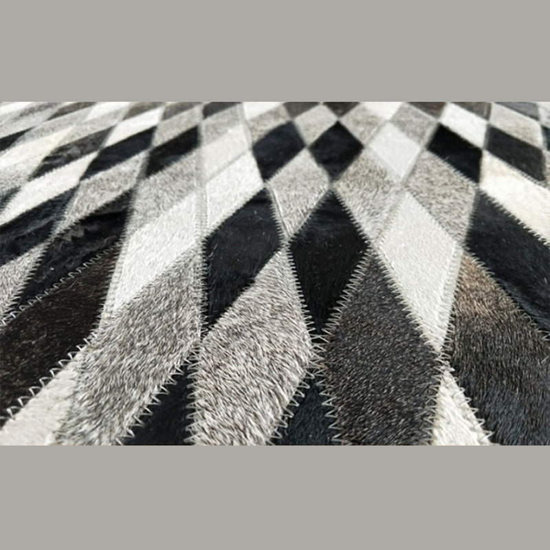 Nostalgia Area Rug Splicing Cowhide Carpet Stain Resistant Washable Indoor Rug for Living Room