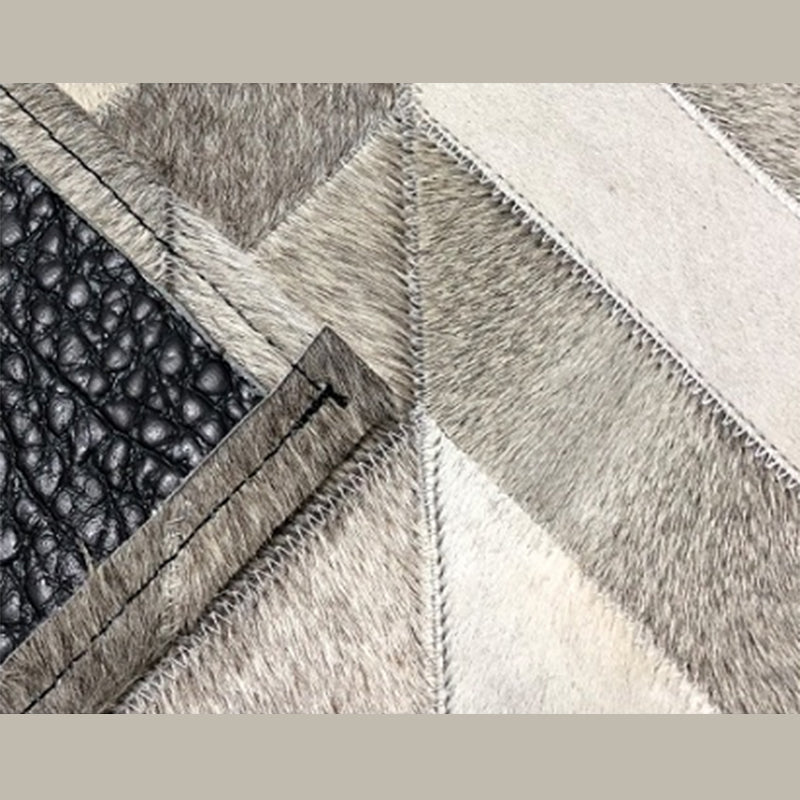 Nostalgia Area Rug Splicing Cowhide Carpet Stain Resistant Washable Indoor Rug for Living Room