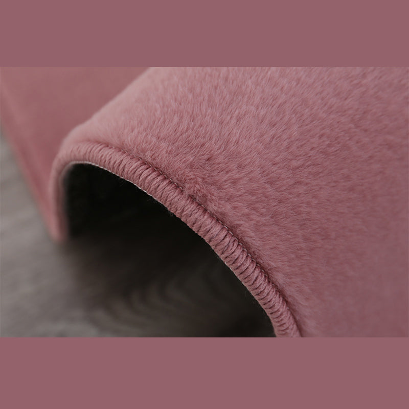 Blue Area Carpet Polyester Solid Color Area Rug Easy Care Washable Rug for Bedroom