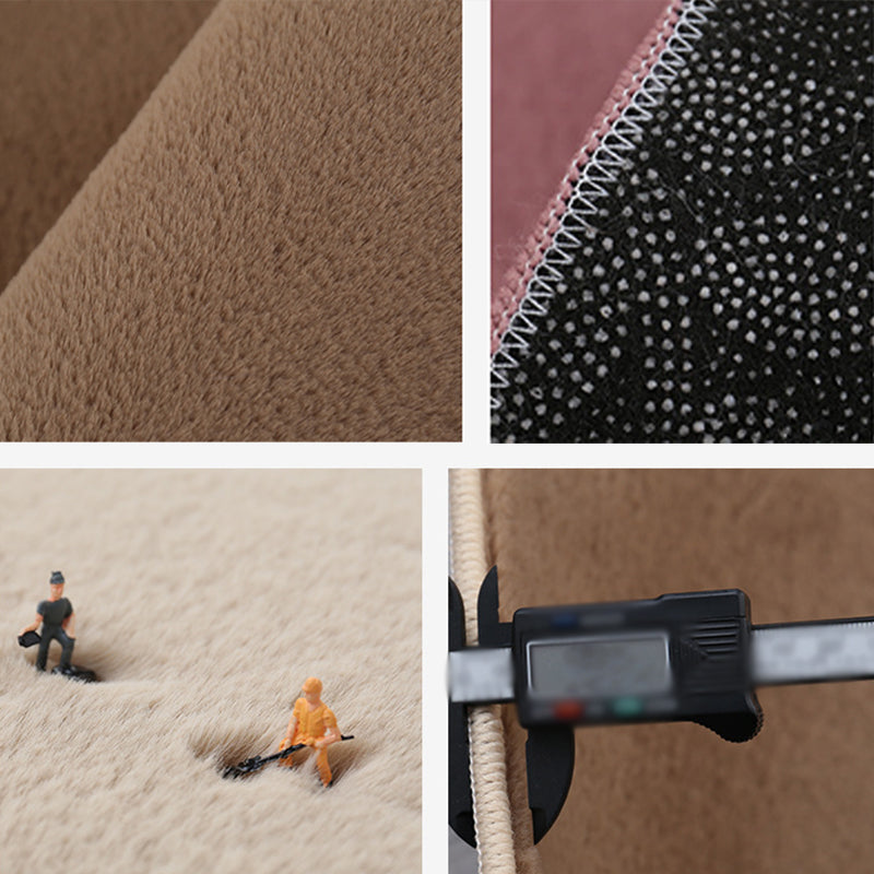 Blue Area Carpet Polyester Solid Color Area Rug Easy Care Washable Rug for Bedroom