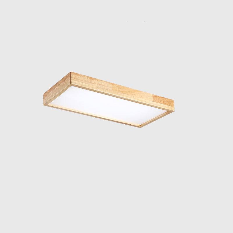 Plafonnier LED Log Color de simplicité moderne, plafonnier rectangulaire en bois avec abat-jour en acrylique
