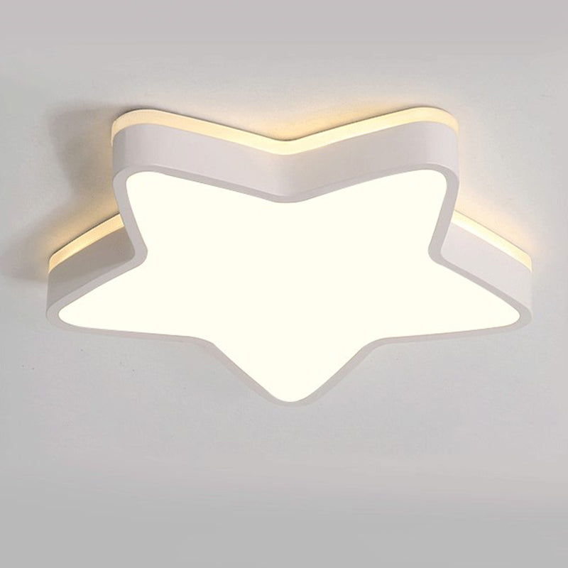 Acrylique Star LED Ceiling Light in Modern Concise Style Wrought Iron Macaron Flush Mount for Bedroom