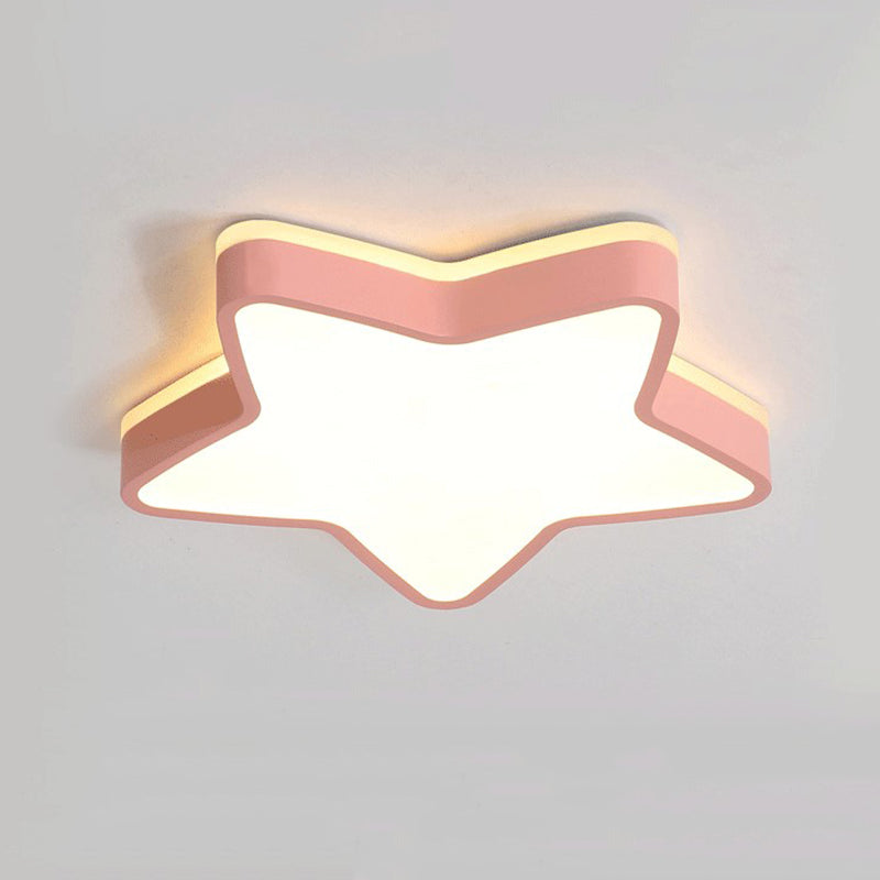 Acrylique Star LED Ceiling Light in Modern Concise Style Wrought Iron Macaron Flush Mount for Bedroom