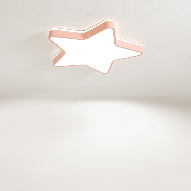 Acrylique Star LED Ceiling Light in Modern Concise Style Wrought Iron Macaron Flush Mount for Bedroom