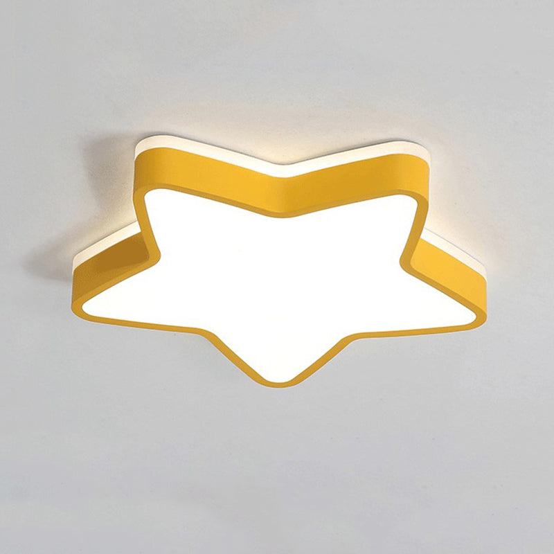 Acrylique Star LED Ceiling Light in Modern Concise Style Wrought Iron Macaron Flush Mount for Bedroom