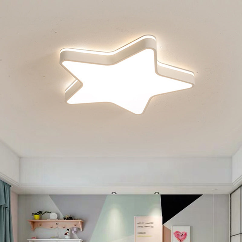 Acrylique Star LED Ceiling Light in Modern Concise Style Wrought Iron Macaron Flush Mount for Bedroom