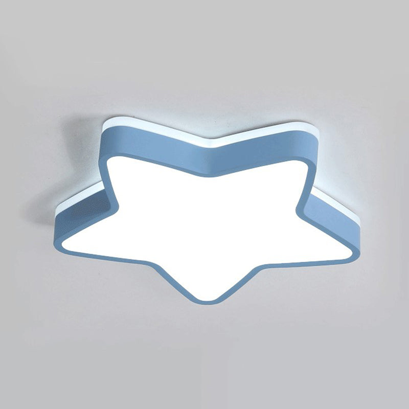 Acrylique Star LED Ceiling Light in Modern Concise Style Wrought Iron Macaron Flush Mount for Bedroom