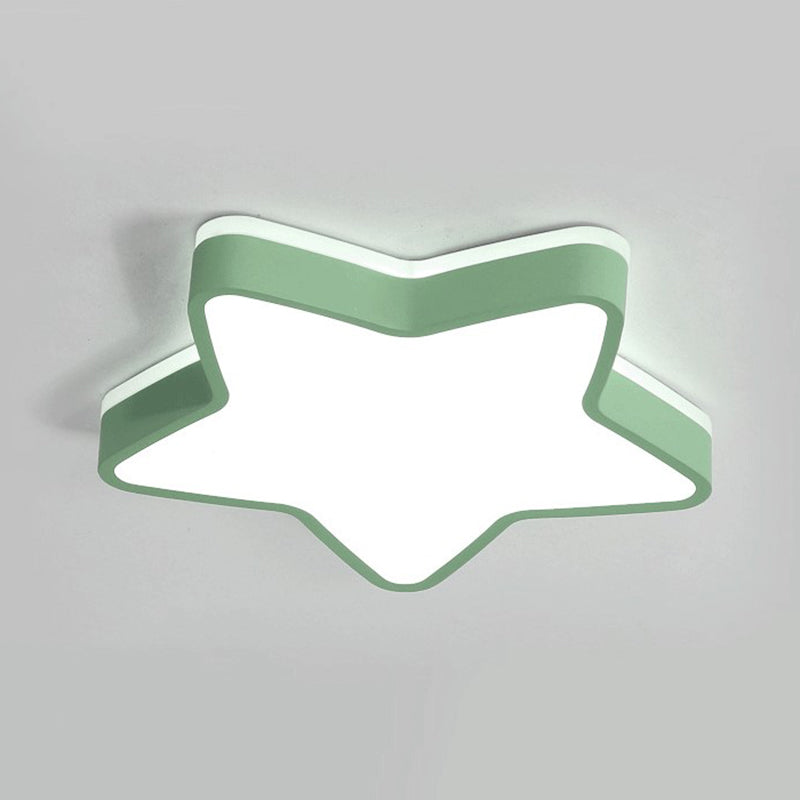 Acrylique Star LED Ceiling Light in Modern Concise Style Wrought Iron Macaron Flush Mount for Bedroom