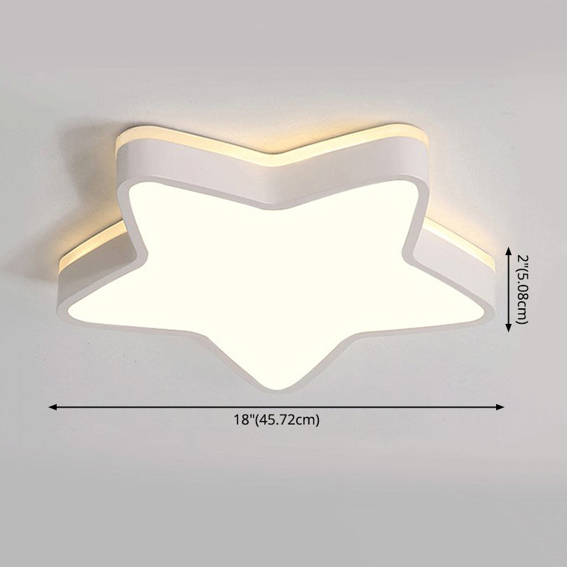 Acrylique Star LED Ceiling Light in Modern Concise Style Wrought Iron Macaron Flush Mount for Bedroom