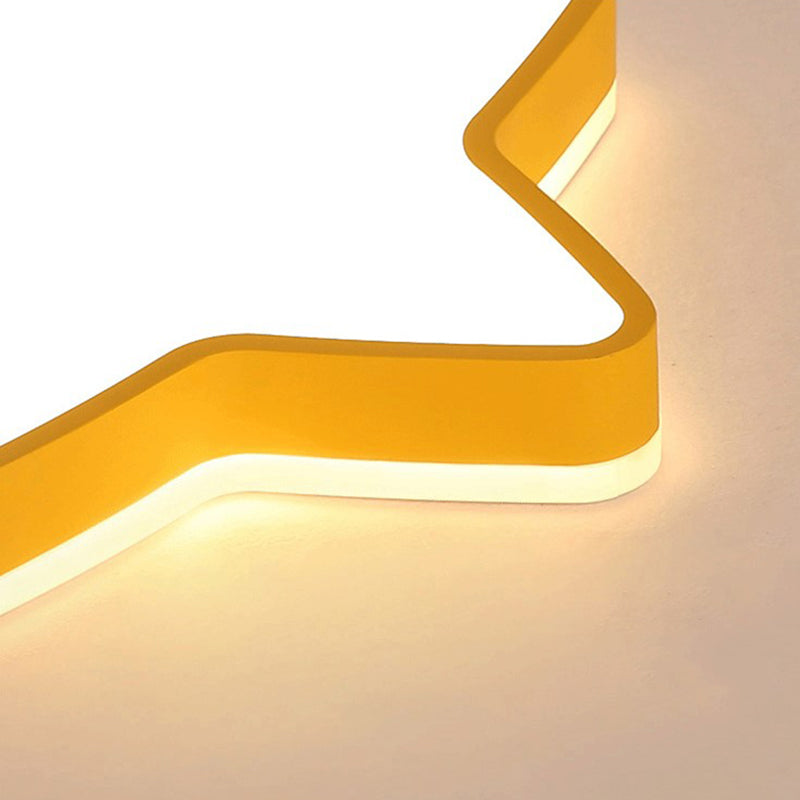 Acrylique Star LED Ceiling Light in Modern Concise Style Wrought Iron Macaron Flush Mount for Bedroom