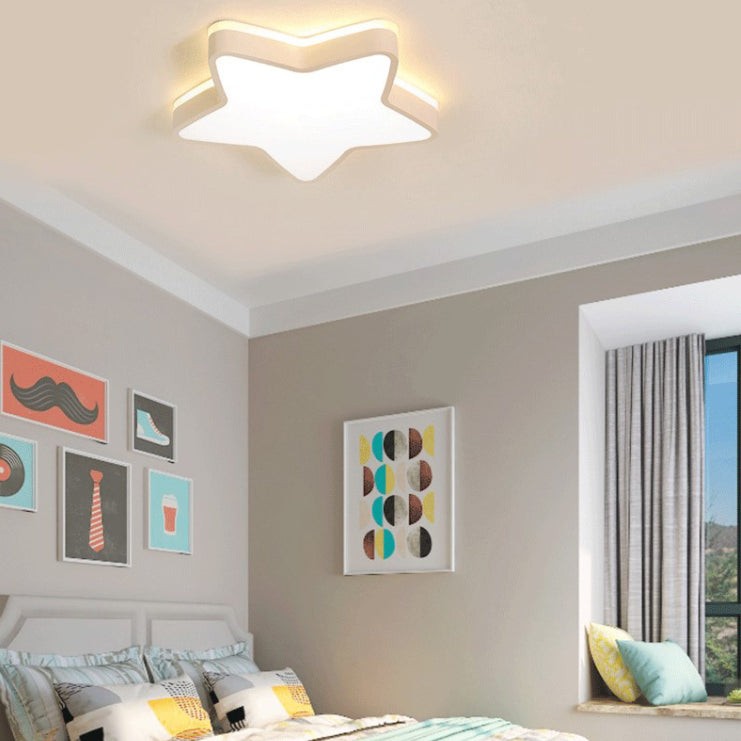 Acrylique Star LED Ceiling Light in Modern Concise Style Wrought Iron Macaron Flush Mount for Bedroom