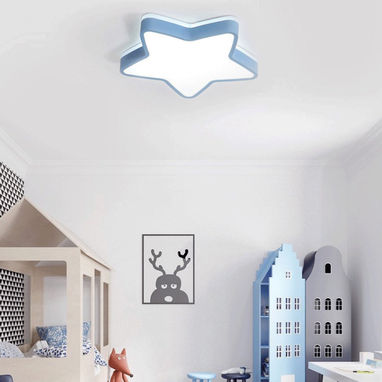 Acrylique Star LED Ceiling Light in Modern Concise Style Wrought Iron Macaron Flush Mount for Bedroom
