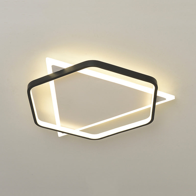 Plafonnier LED géométrique concis moderne en fer forgé avec abat-jour en acrylique