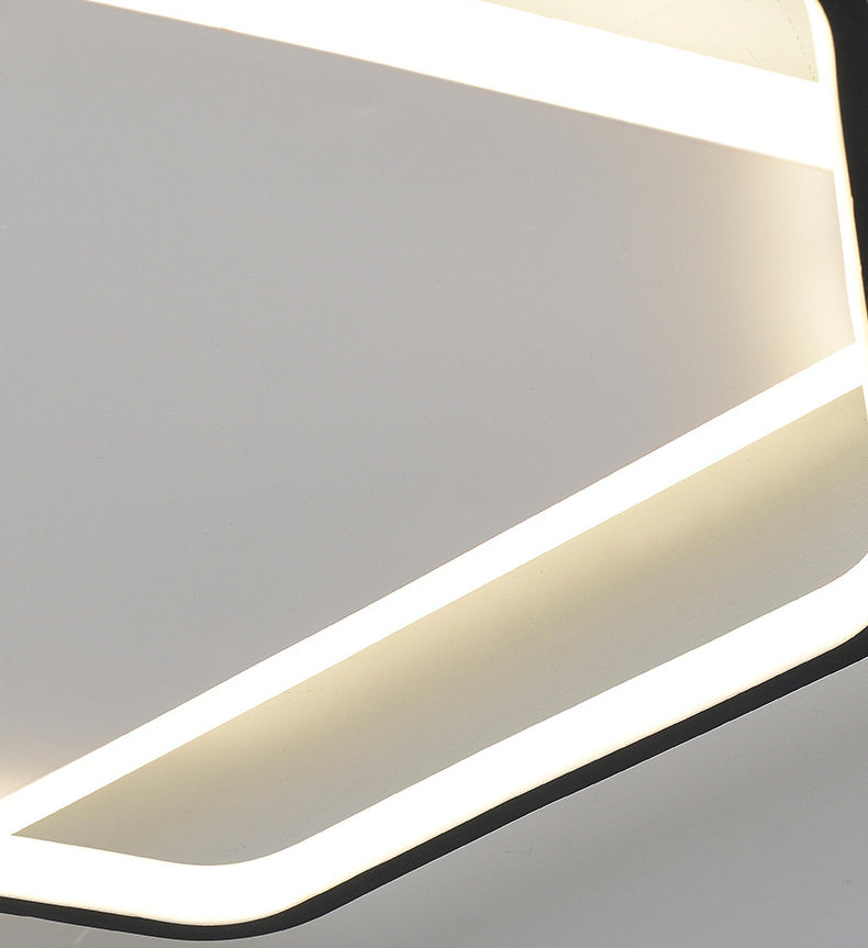 Plafonnier LED géométrique concis moderne en fer forgé avec abat-jour en acrylique