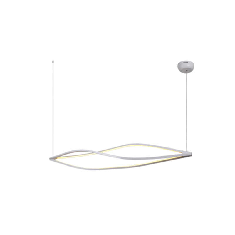 Modern Metal Chandelier Lamp Linear LED Island Pendant for Dining Room