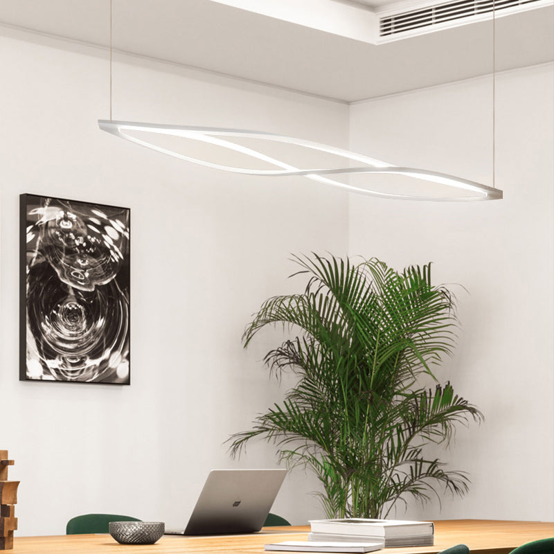 Modern Metal Chandelier Lamp Linear LED Island Pendant for Dining Room