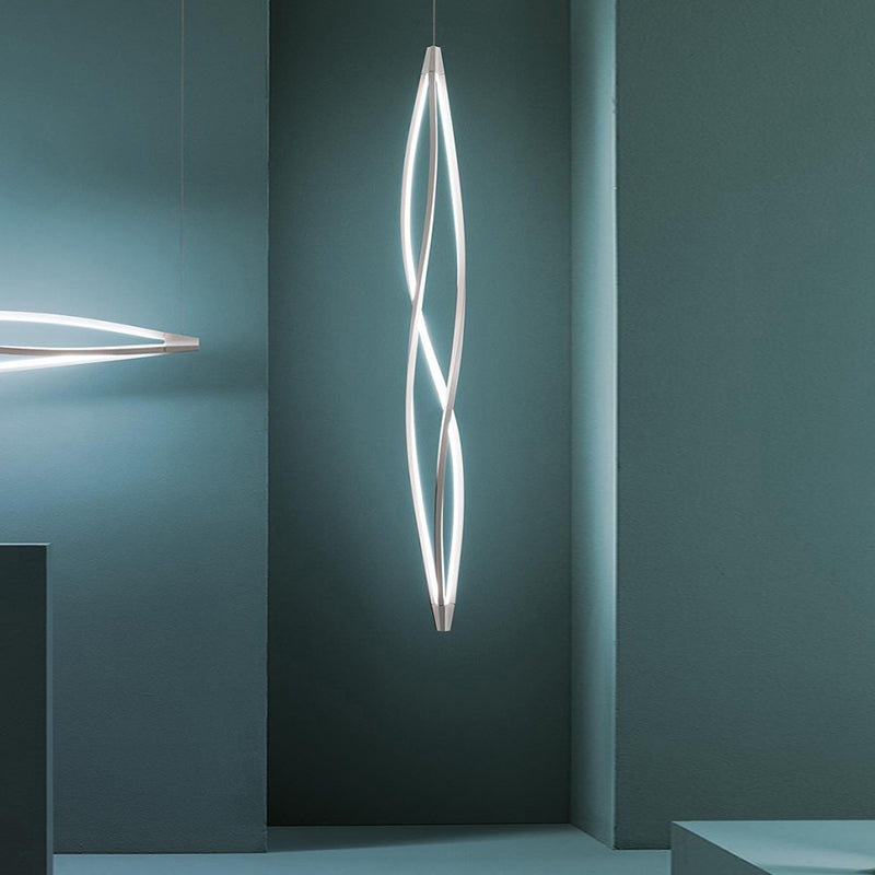 Modern Metal Chandelier Lamp Linear LED Island Pendant for Dining Room