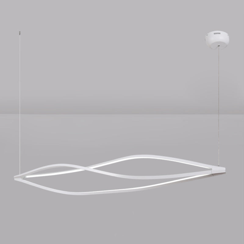 Modern Metal Chandelier Lamp Linear LED Island Pendant for Dining Room