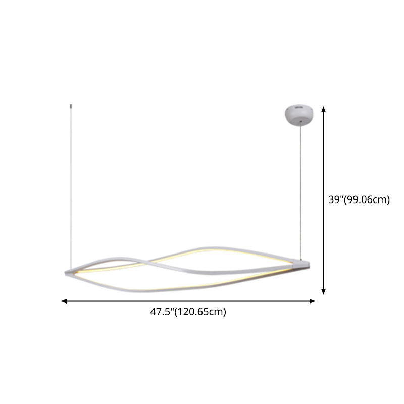 Modern Metal Chandelier Lamp Linear LED Island Pendant for Dining Room