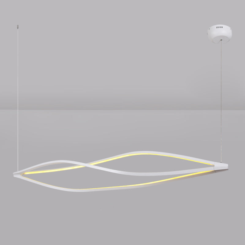 Modern Metal Chandelier Lamp Linear LED Island Pendant for Dining Room