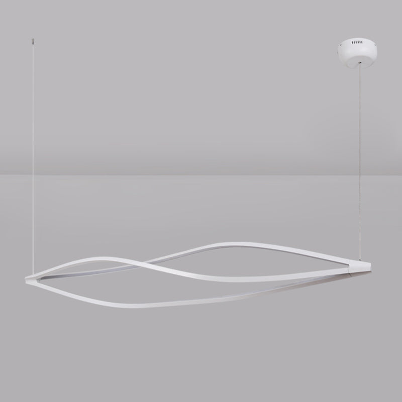 Modern Metal Chandelier Lamp Linear LED Island Pendant for Dining Room