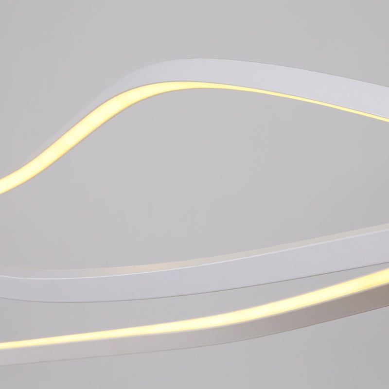 Modern Metal Chandelier Lamp Linear LED Island Pendant for Dining Room