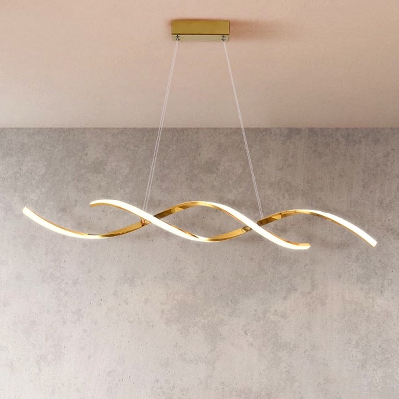 Metal Hanging Pendant Lights Contemporary Linear Hanging Lamps for Dining Room
