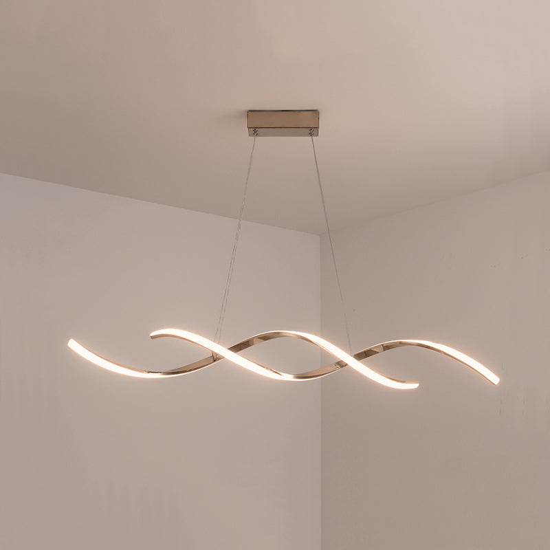 Metal Hanging Pendant Lights Contemporary Linear Hanging Lamps for Dining Room