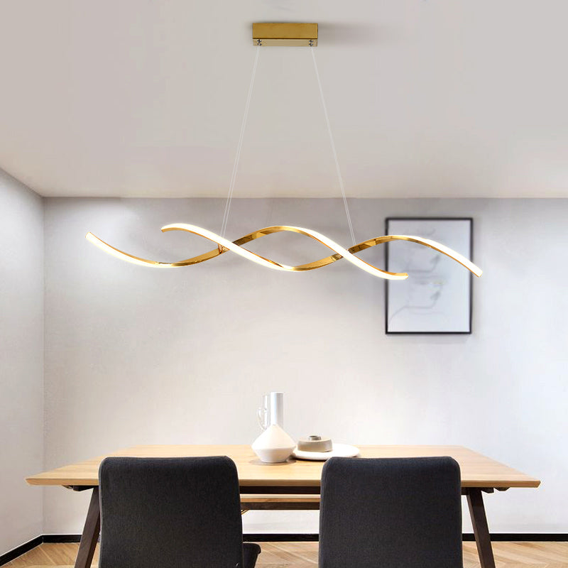 Metal Hanging Pendant Lights Contemporary Linear Hanging Lamps for Dining Room