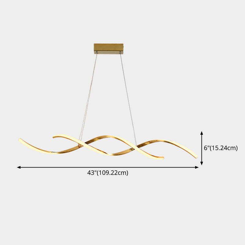 Metal Hanging Pendant Lights Contemporary Linear Hanging Lamps for Dining Room