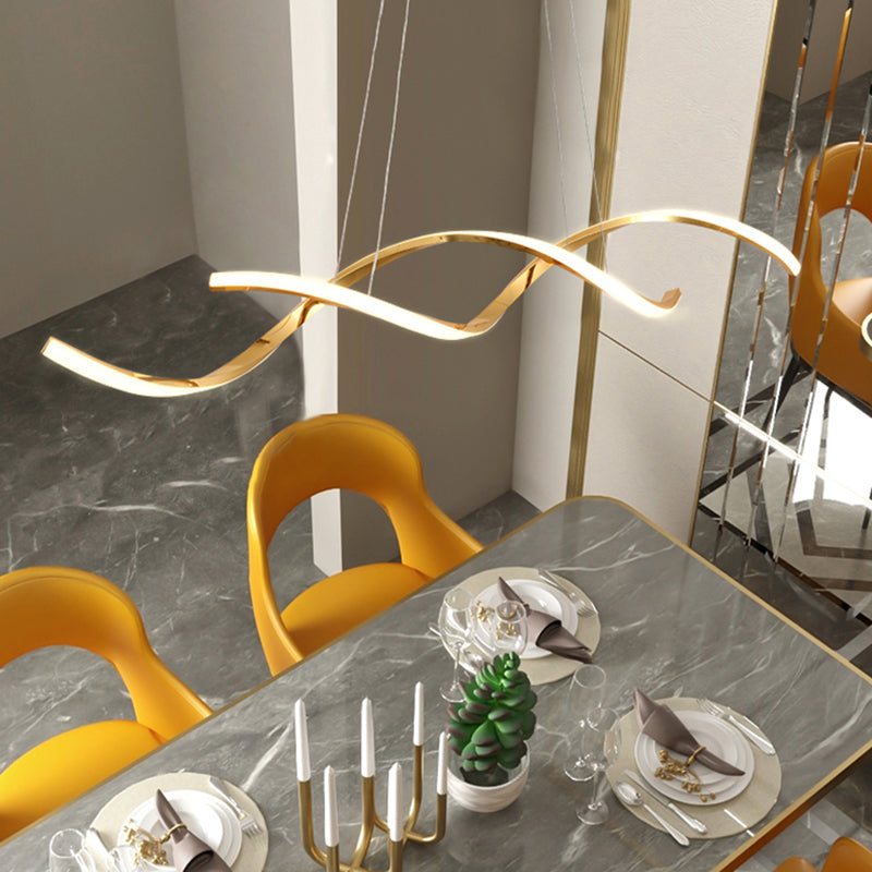 Metal Hanging Pendant Lights Contemporary Linear Hanging Lamps for Dining Room