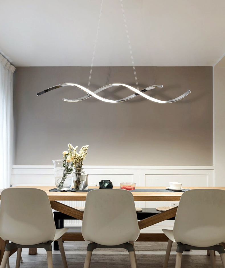 Metal Hanging Pendant Lights Contemporary Linear Hanging Lamps for Dining Room