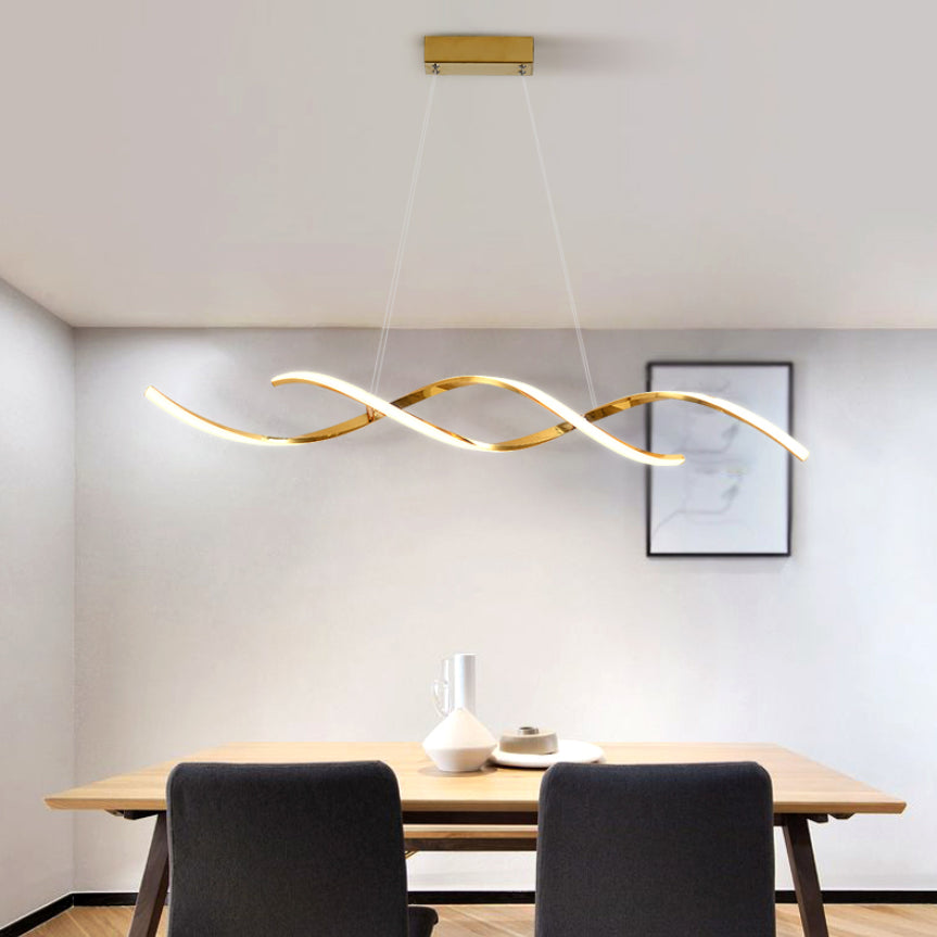 Metal Hanging Pendant Lights Contemporary Linear Hanging Lamps for Dining Room