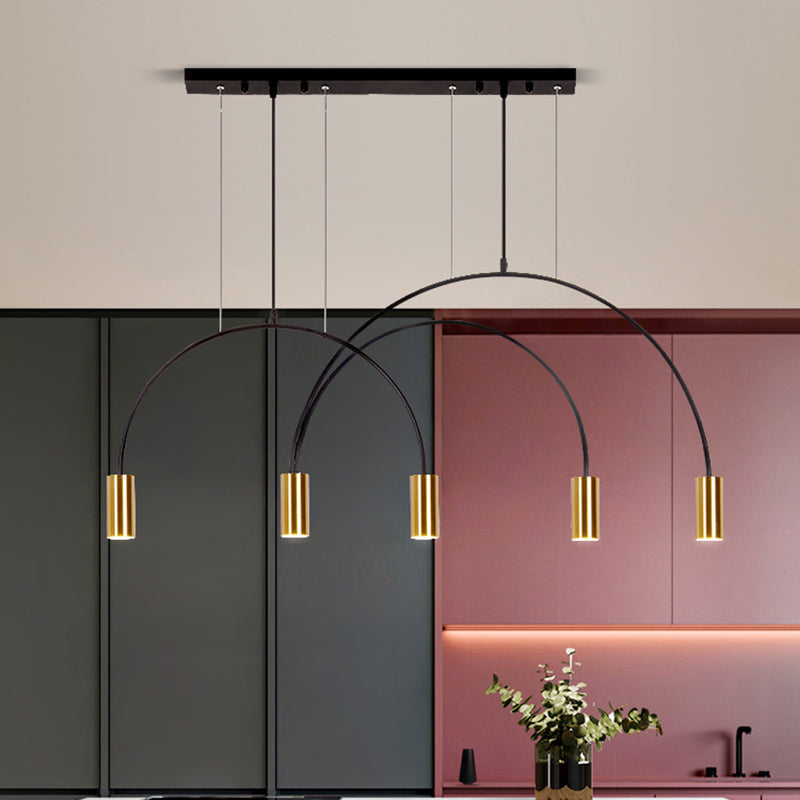 5 Light Kitchen Island Pendant Linear Chandelier Contemporary Island Lighting