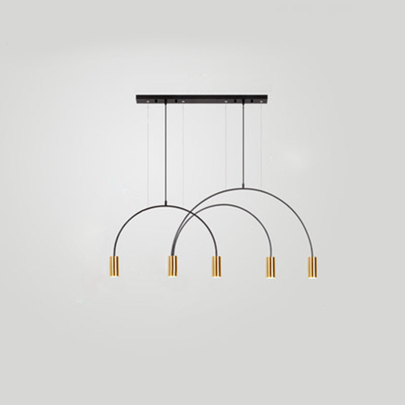 5 Light Kitchen Island Pendant Linear Chandelier Contemporary Island Lighting