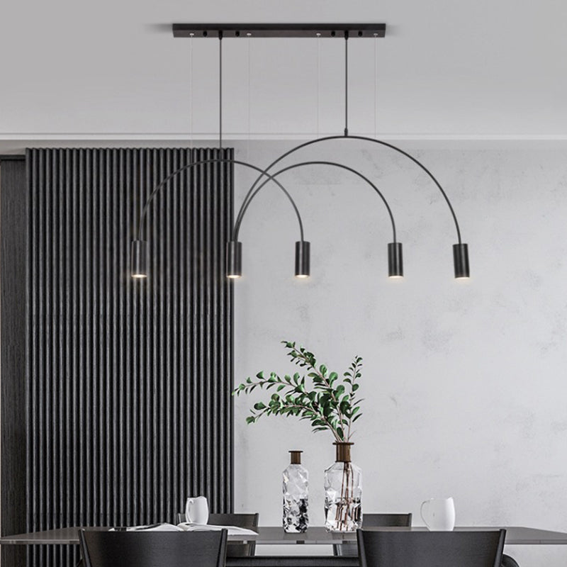 5 Light Kitchen Island Pendant Linear Chandelier Contemporary Island Lighting