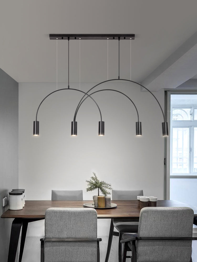5 Light Kitchen Island Pendant Linear Chandelier Contemporary Island Lighting