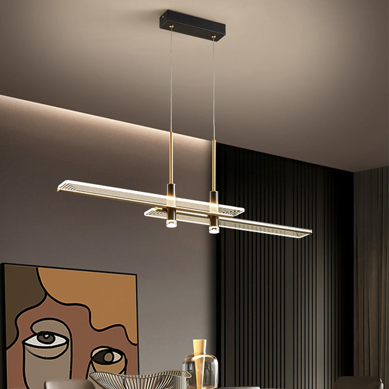 Linear Island Lighting colgante rectángulo colgante de las luces de isla en metal
