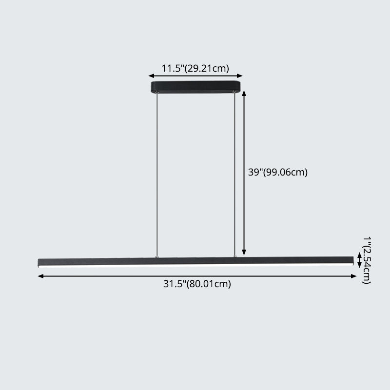 Modern Pendant Lighting for Kitchen Island Linear Pendant Lighting Hanging Lamp in Black