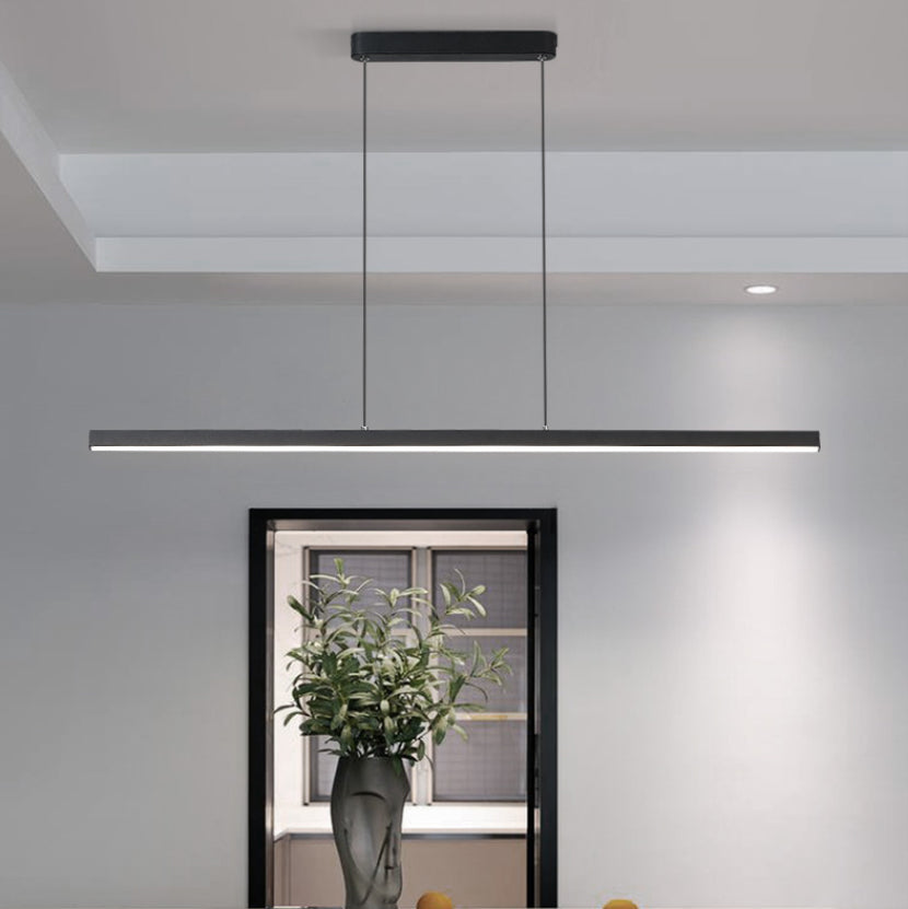 Modern Pendant Lighting for Kitchen Island Linear Pendant Lighting Hanging Lamp in Black