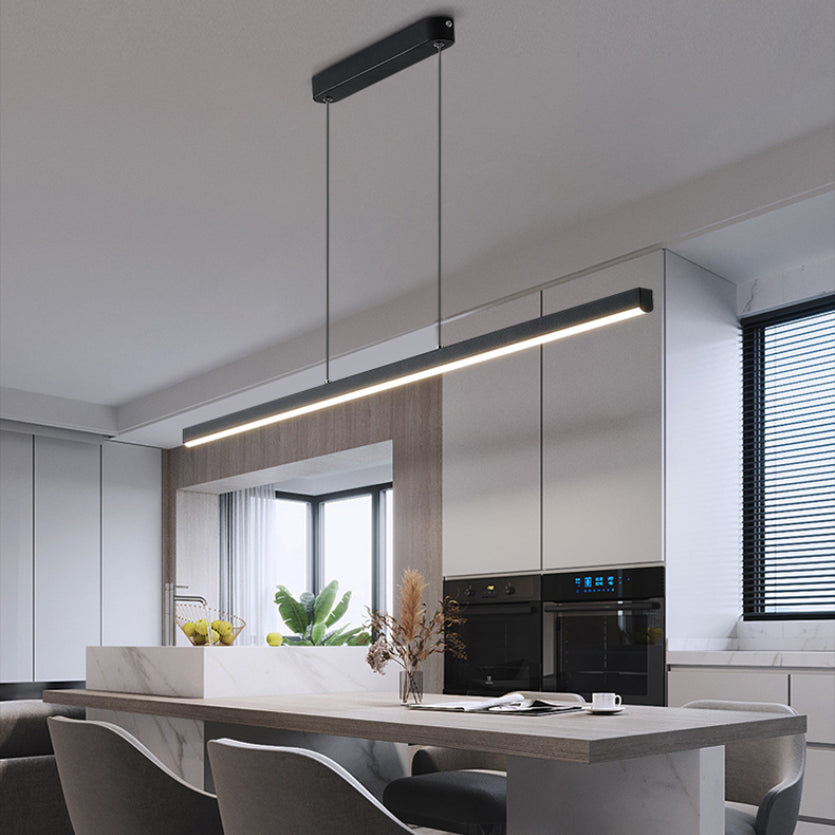 Modern Pendant Lighting for Kitchen Island Linear Pendant Lighting Hanging Lamp in Black