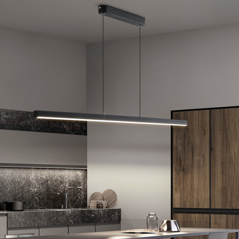 Modern Pendant Lighting for Kitchen Island Linear Pendant Lighting Hanging Lamp in Black