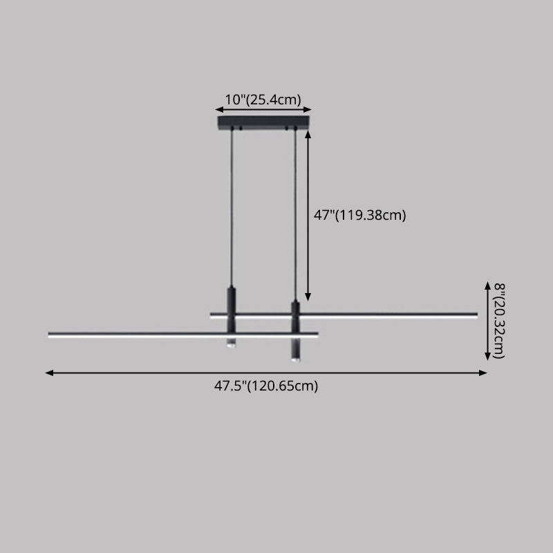 Lampadini del lampadario lineare Luci dell'isola Accensione a sospensione moderna per l'isola della cucina