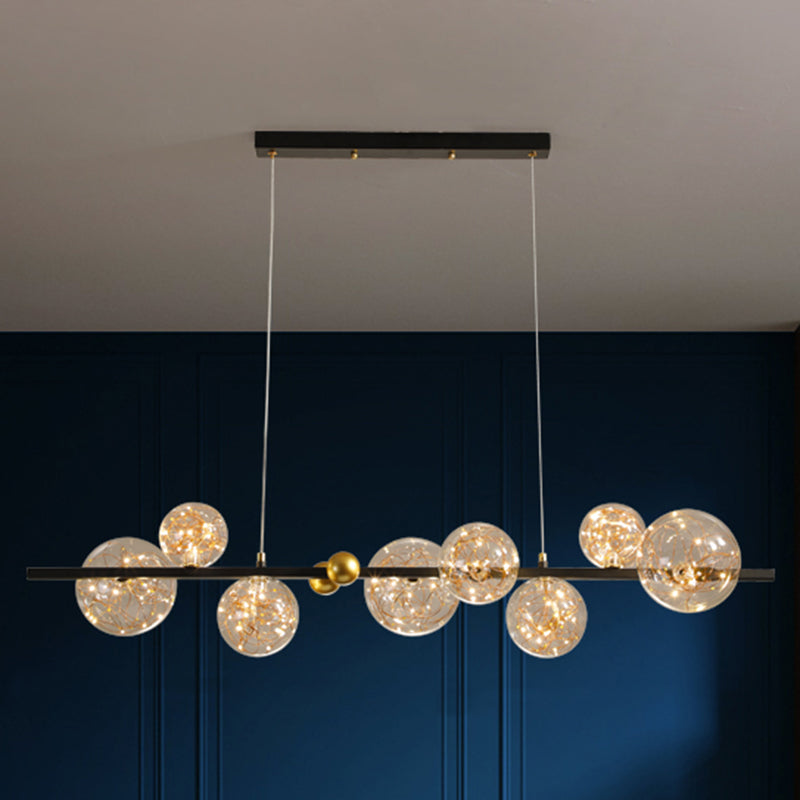 8 Light Kitchen Island Pendant Linear Chandelier Contemporary Island Lighting
