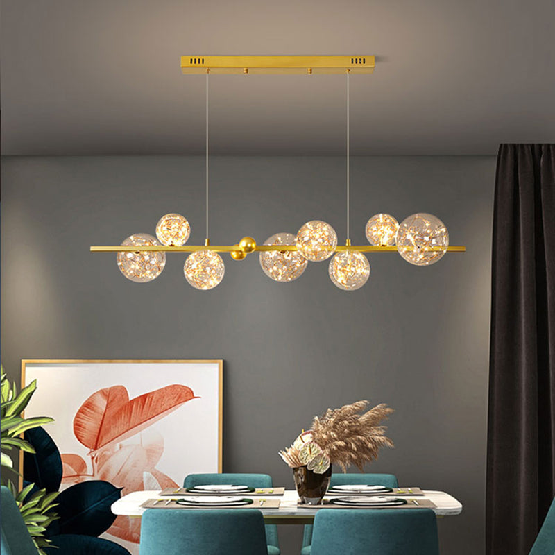 8 Light Kitchen Island Pendant Linear Chandelier Contemporary Island Lighting