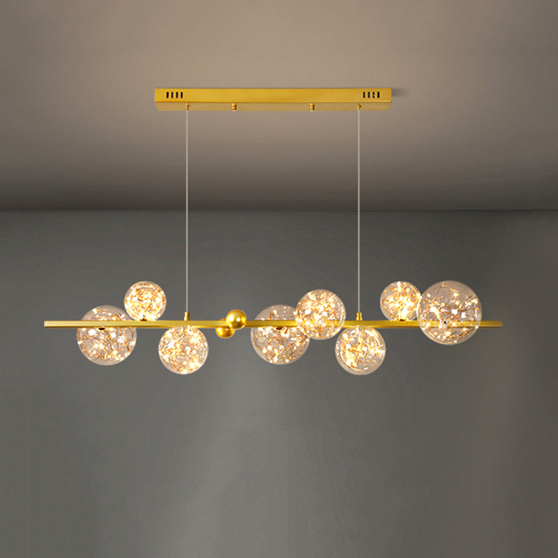 8 Light Kitchen Island Pendant Linear Chandelier Contemporary Island Lighting