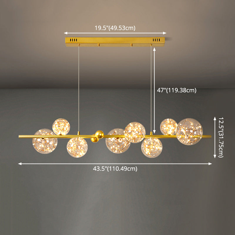 8 Light Kitchen Island Pendant Linear Chandelier Contemporary Island Lighting