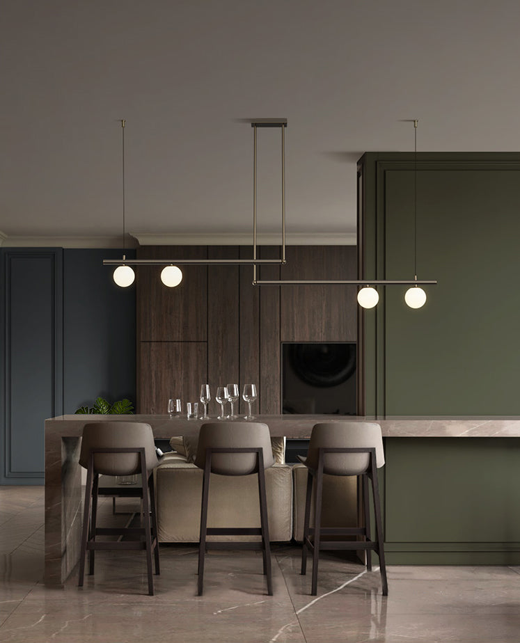 3 Light Kitchen Island Pendant Linear Chandelier Contemporary Island Lighting