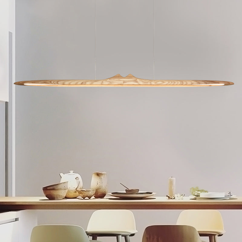 Luci a sospensione contemporanea per l'illuminazione dell'isola lineare dell'isola della cucina in legno