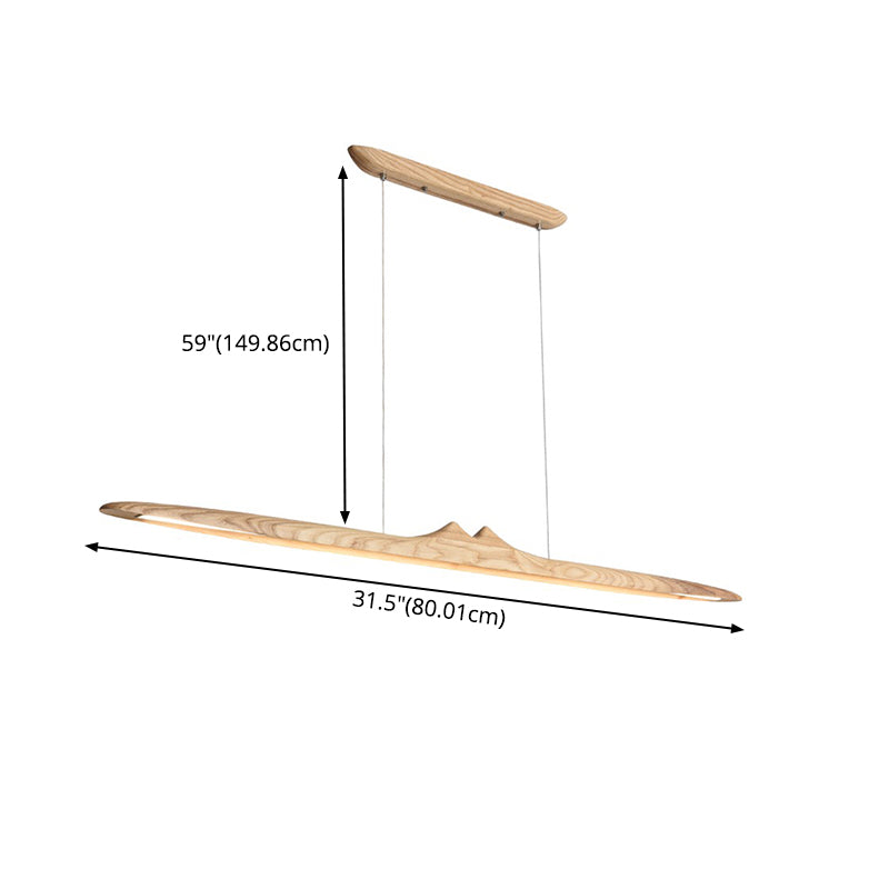 Luci a sospensione contemporanea per l'illuminazione dell'isola lineare dell'isola della cucina in legno